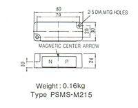 Dimensions  in mm of PSMS-M215
