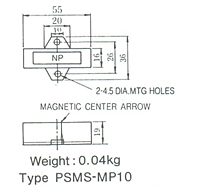 Dimensions  in mm of PSMS-MP10