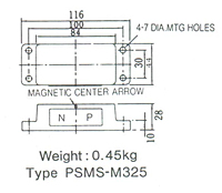 Dimensions  in mm of PSMS-M325