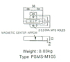 Dimensions  in mm of PSMS-M105