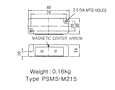 Dimensions  in mm of PSMS-M215