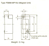 Dimensions  in mm of magnetic unit